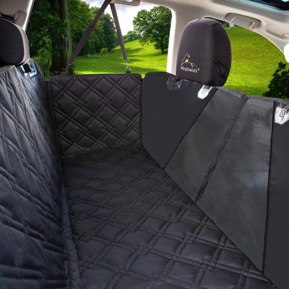 Black XL Dog Seat Covers with Mesh Design G859