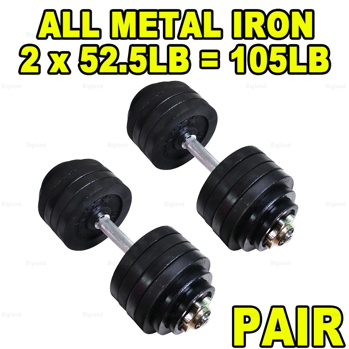 Adjustable Dumbbell Set 105 lbs Pair Black E2776