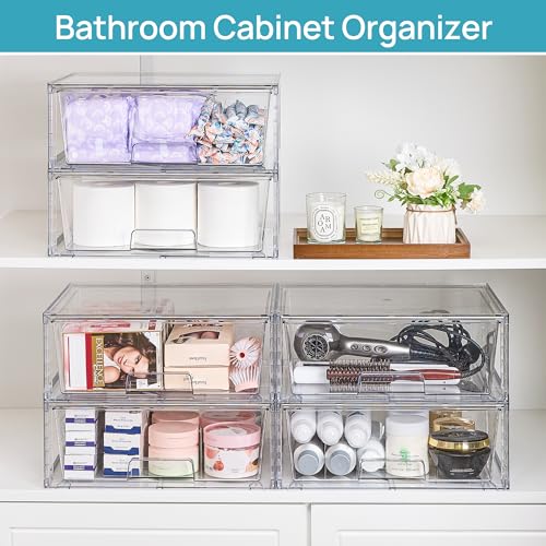 2 Pack Stackable Clear Acrylic Storage Drawers Z342424