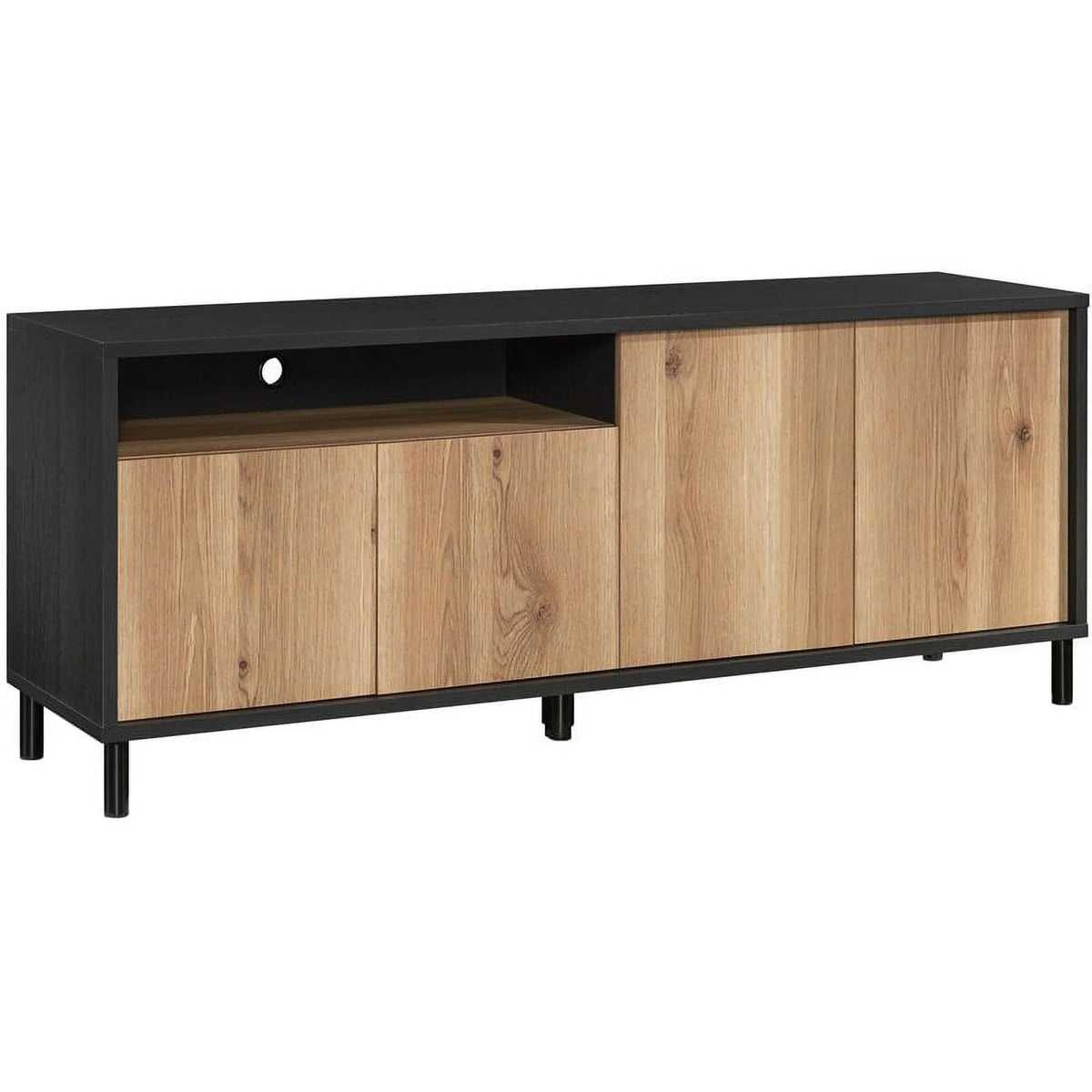 Modern TV Stand with Doors, for TVs up to 70", Raven Oak Finish L851