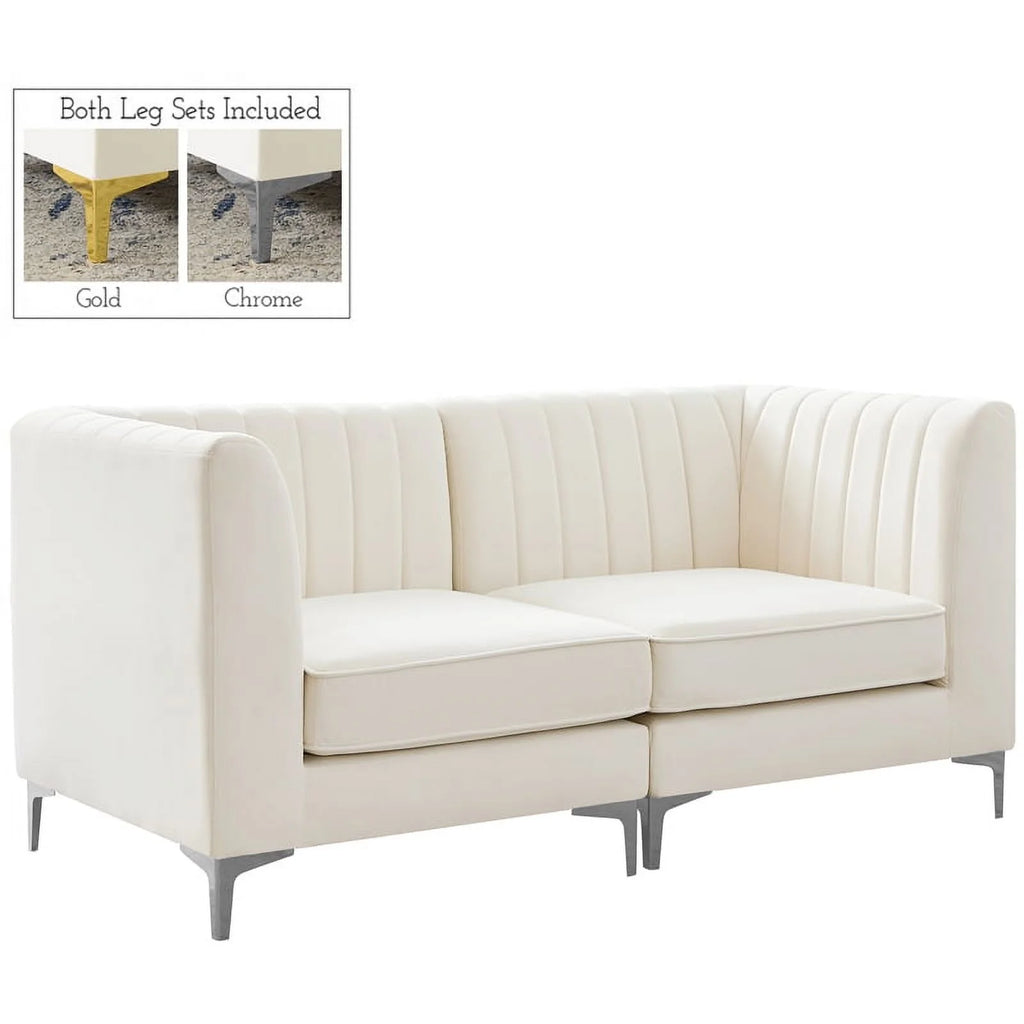 Cream Velvet Modular Sofa I916724