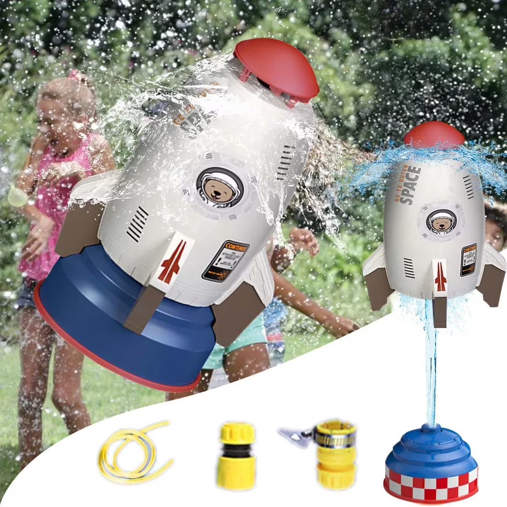 Rocket Sprinkler Launcher Water Toys, 3Pcs Outside Kids Sprinkler E314747